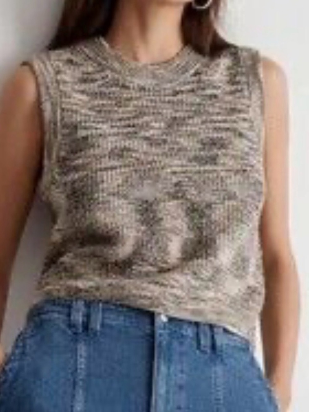 Madewell Space-Dye Boulier Sweater Vest in Neutral Mix size M